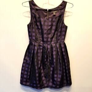 Twenty One Purple Black Satin Dress Sleeveless Fit & Flare Dress Juniors Size M